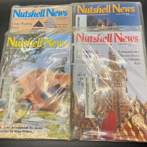 NUTSHELL NEWS Lot OF 4 Sealed In Original 1992 Dollhouse Miniatures Hobbyist Vtg